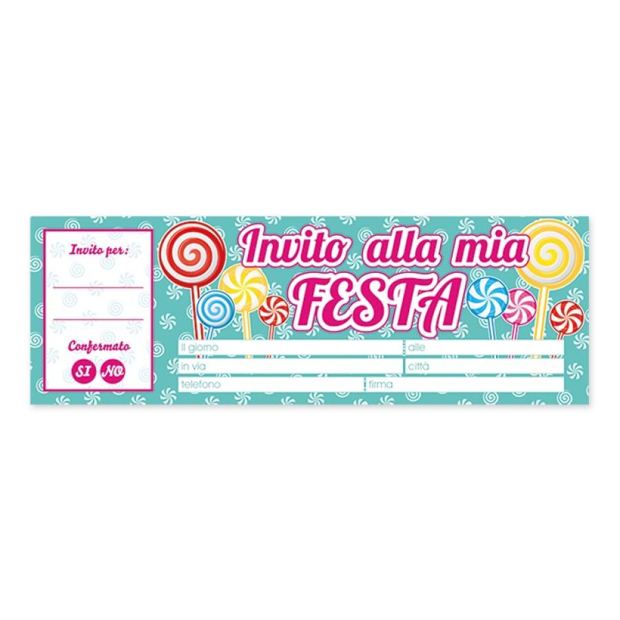 Inviti Lecca Lecca Blocchetto 20 Pz Feste Compleanni Bambini