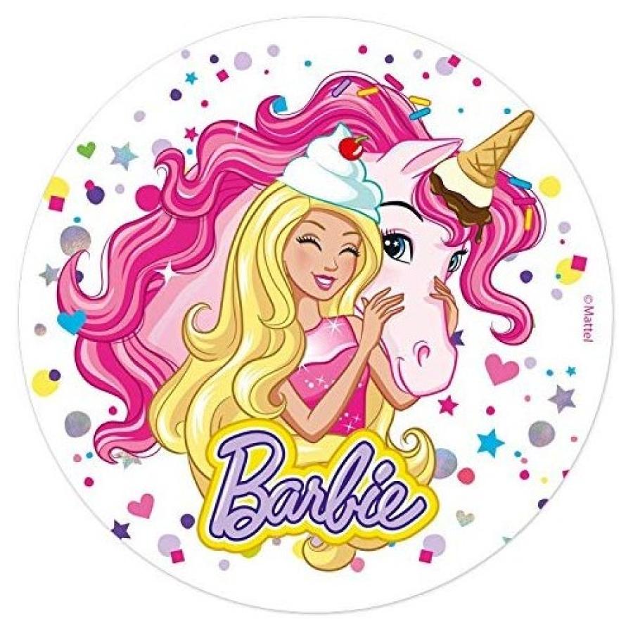 Cialda in ostia per torta tonda commestibile senza glutine, BARBIE