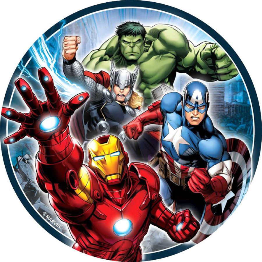 Cialda In Ostia Tonda Avengers Supereroi Compleanno Festa Dischi Torta  Decorazioni -  - Addobbi ed articoli per feste, eventi e  party