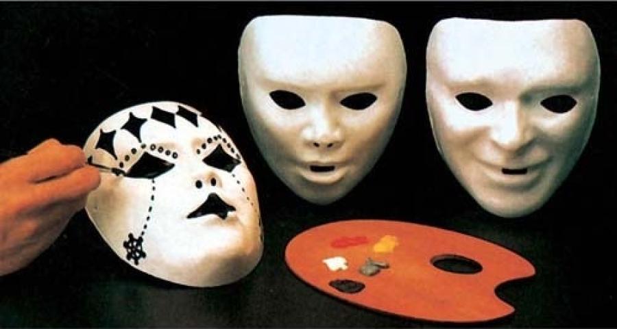 Set di 12 Maschere Bianche Da Dipingere per Halloween e Carnevale -   - Addobbi ed articoli per feste, eventi e party