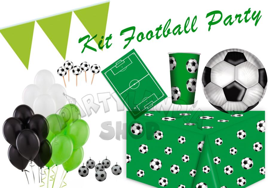 Kit festa Compleanno Calcio per 16 Coperti Compreso di Addobbi e  Decorazioni a Tema-117 Pz -  - Addobbi ed articoli per  feste, eventi e party
