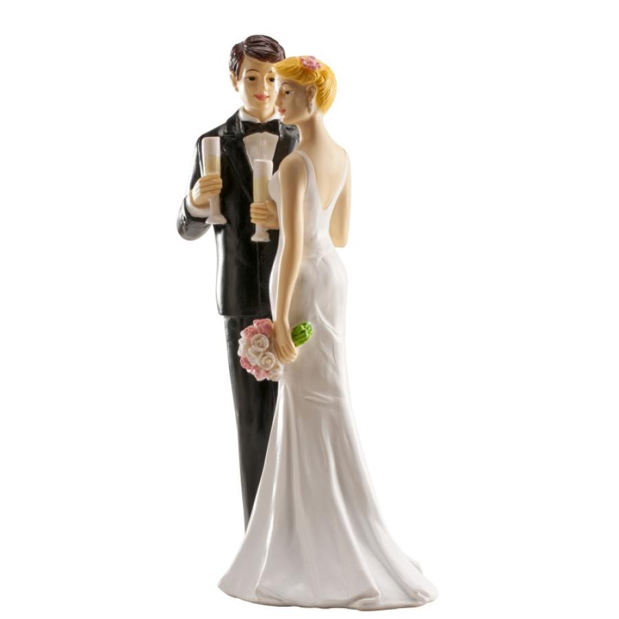 Statuina Topper per Torta Matrimonio Sposi Londra in Poliresina, 16cm