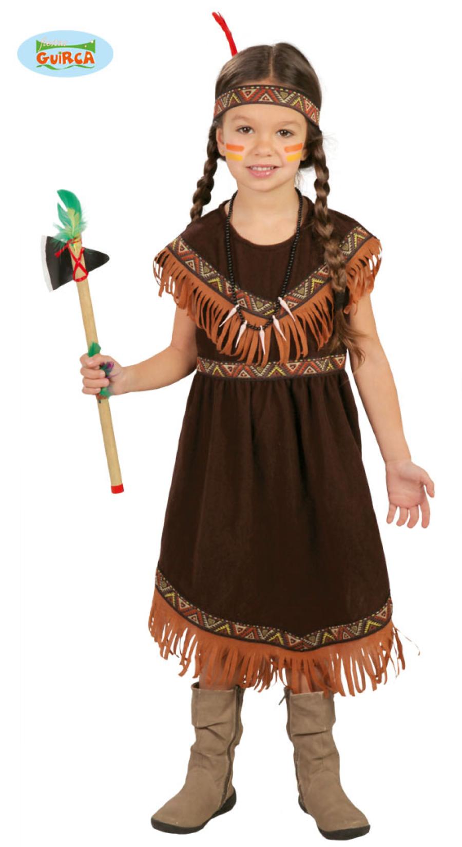 Costume Bambina Indiana Pellerossa Redskin Nativa Americana -   - Addobbi ed articoli per feste, eventi e party