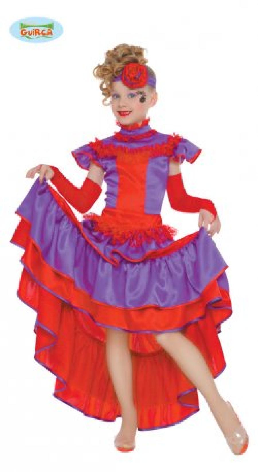 Costume Can Can Bambina Ballerina Travestimenti Carnevale 5/6 Anni -   - Addobbi ed articoli per feste, eventi e party