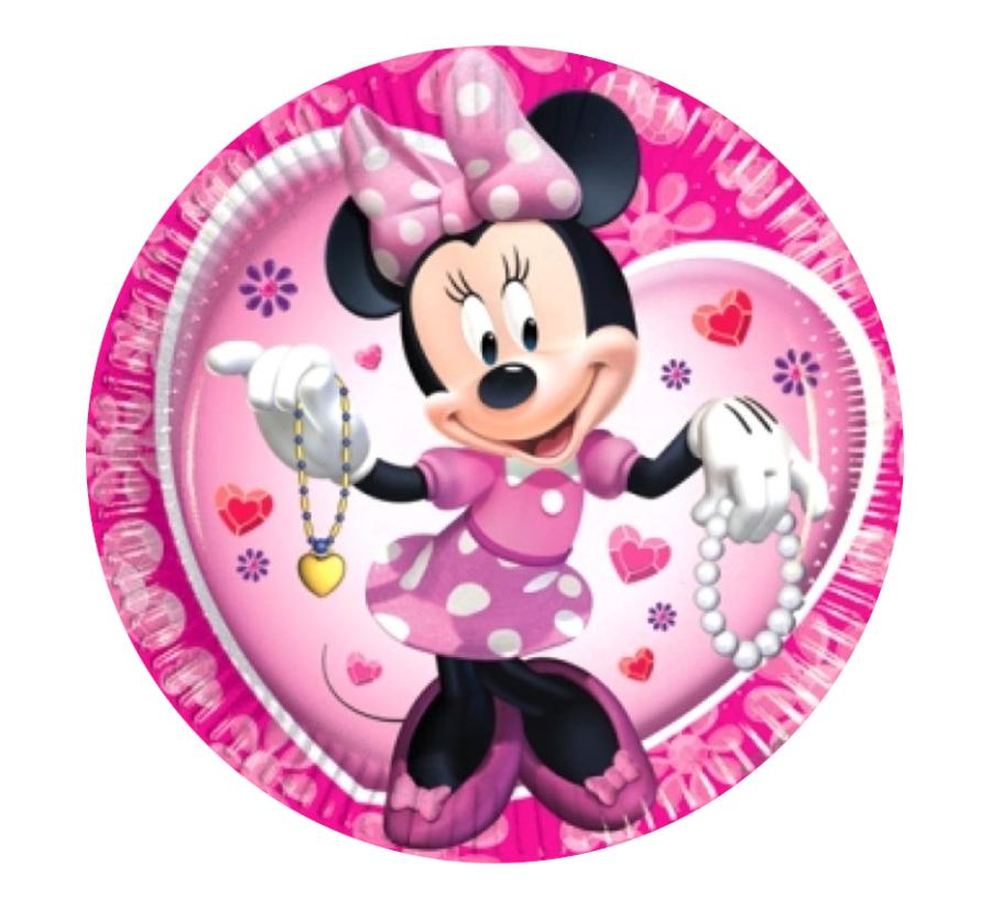 Cialda Tonda In Ostia Rosa Minnie Decorazioni Torta Compleanno